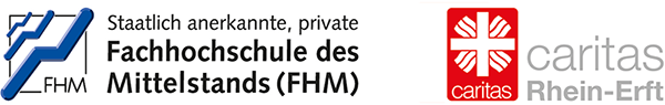 Doppellogo_Fachhochschule_des_Mittelstandes_CVREK_kl (c) Caritas Rhein-Erft, Fachhochschule des Mittelstands