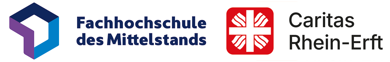 Doppellogo_Fachhochschule_des_Mittelstandes_Logo_FHM_4c (c) Caritas Rhein-Erft, Fachhochschule des Mittelstands