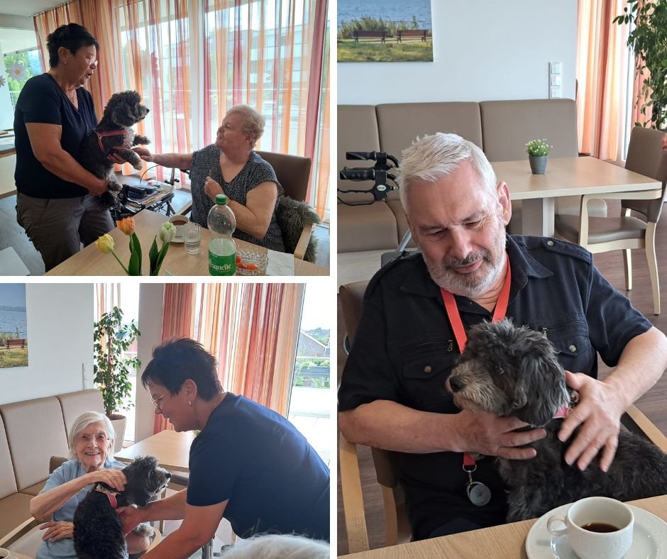 Besuch Hund Emma (c) Caritasverband für den Rhein-Erft-Kreis e.V.